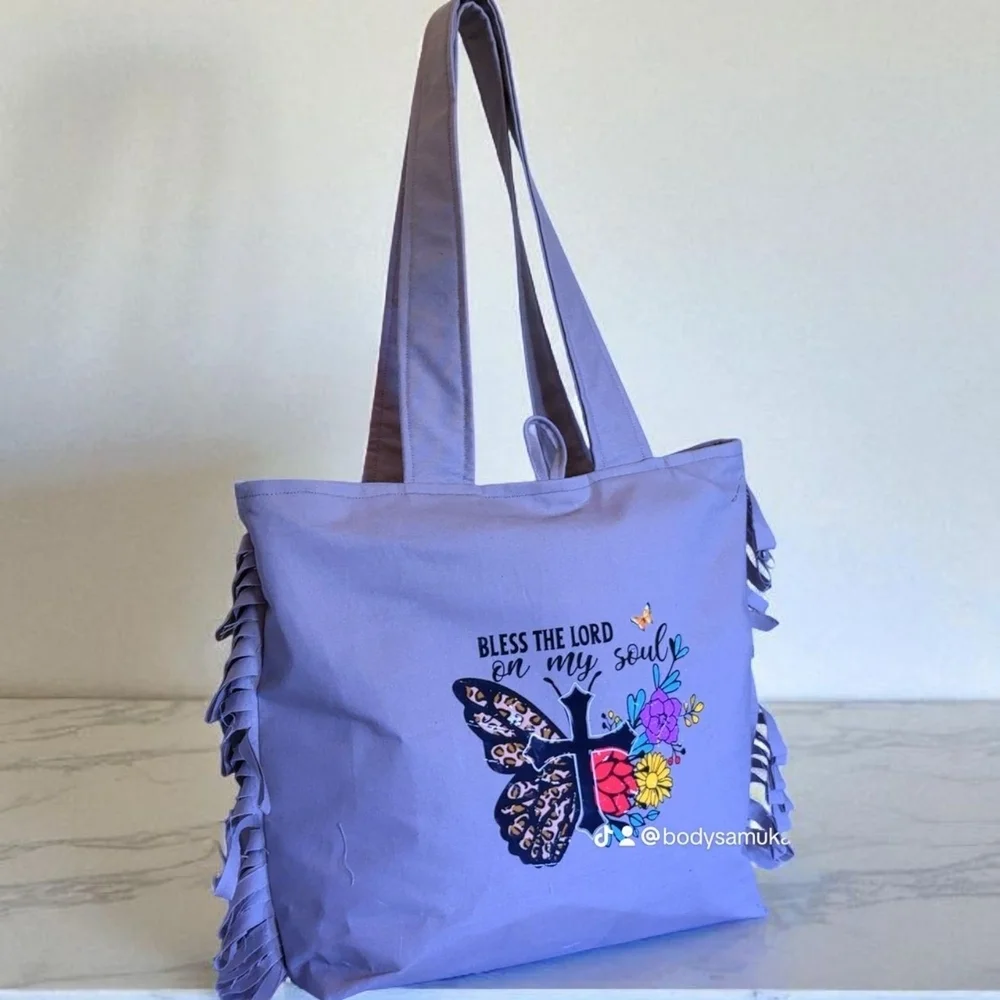 Bless the Lord Embroidered Tote Bag
